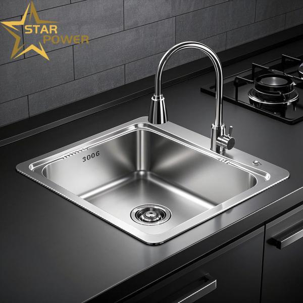 China 304 Stainless Steel Single And Double Sink Integrated Molding Thickening And Deepening Icrease Wire Drawing factory