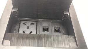 China BNT Hot sale office furniture clamshell brush hidden in desk table mounted socket box factory