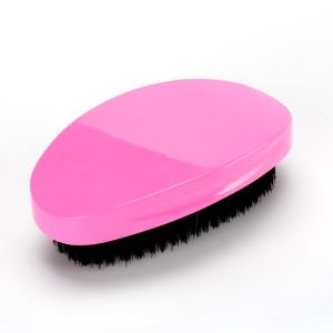 China Rose Red Wave Brush For 360 Nylon Mixed Medium Boar Bristle Curved Durable Hair Brush factory