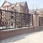 Family Courtyard Prefab Wrought Iron Fence Panels , Rust Proof Rod Iron Railing