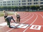 3mm Two Layers Synthetic Sports Flooring Red Blue Outdoor playground