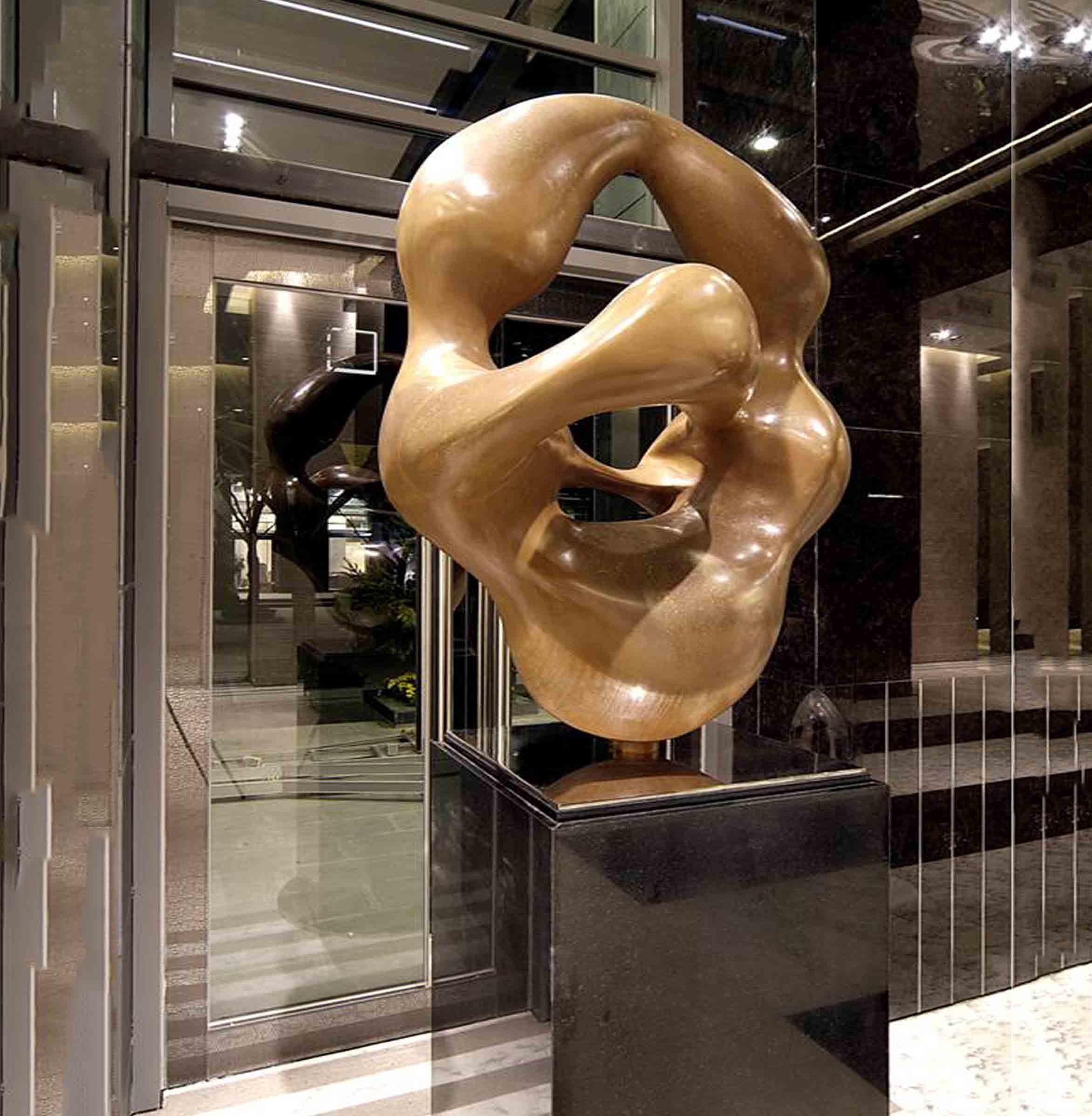 Abstract Indoor Bronze Statues Casting Technique For Office Hotel Decoration