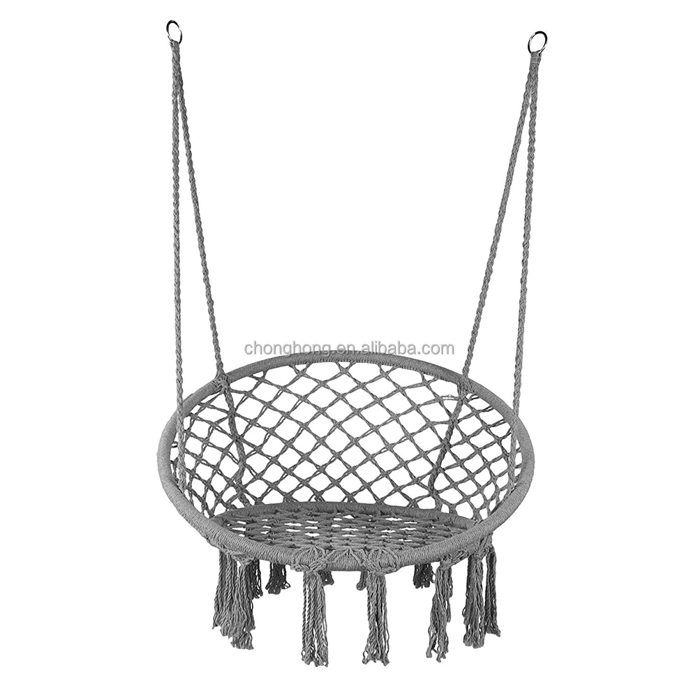 Hand Woven Macrame Cotton Rope Swing Chair Boho Hammock Hanging Chair Camping Hammock