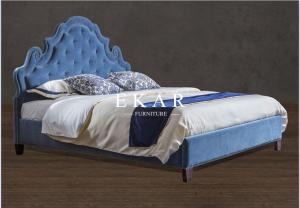 China Wooden Furniture Double White Leather Bed factory