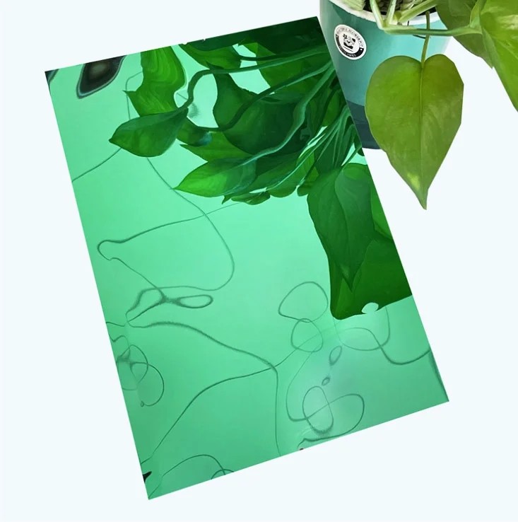 304 0.6mm thick mirror PVD green color stainless steel sheet water ripple stainless steel ceiling panel