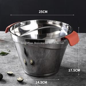 China 615g Wholesale outdoor champagne beer tin ice bucket eco friendly portable custom round shape wine cooler factory