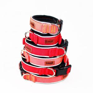 China C601 Wholesale Adjustable Custom Print LOGO Soft Reflective Tape Padded Nylon Webbing Pet Dog Collar factory