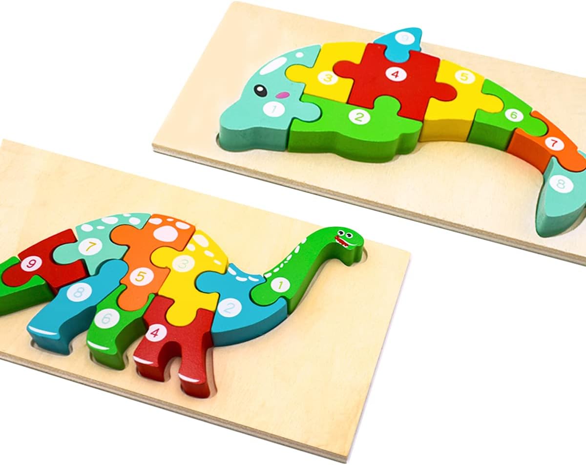 Wooden Animal Puzzles for Toddlers 1 2 3 4 Years Old Montessori Educational Toy Gift
