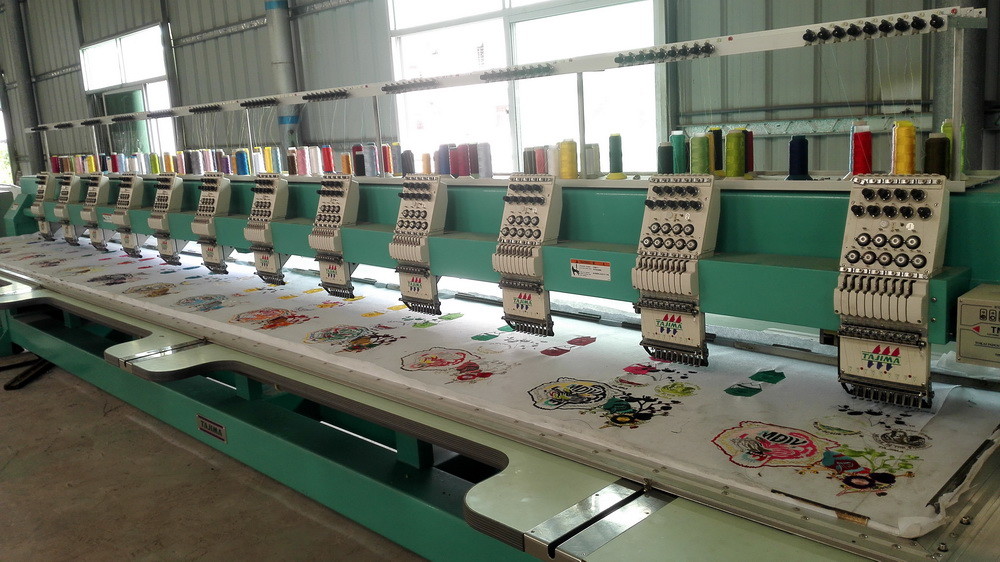 Refurbished Tajima 12 Head Embroidery Machine Second Hand Green Color TMFD-G912