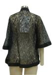 3 4 Sleeve Womens Kimono Blouse , Plus Size Lace Kimono Cardigan Lightweight