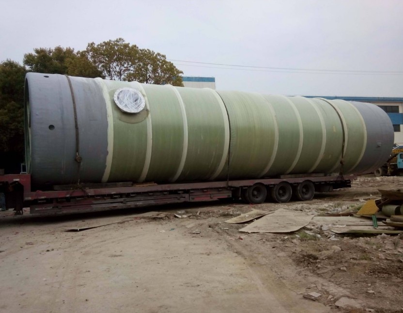 Integrated Precast Sewage Pump Station Material On FRP With Elevator And Piping
