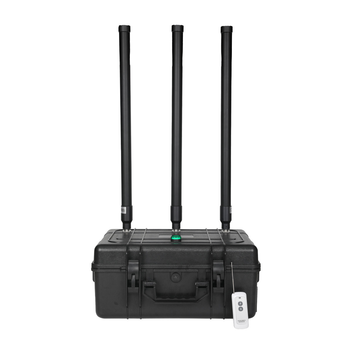 3 antennas 150W powerful briefcase design signal jammer blocks 2400-2500MHz,850-950MHz, 5725-5850MHz etc,. customizable signals, with a coverage range