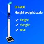 Ultrasonic Technology 20 - 210cm Digital Height Weight BMI Scale Led Display