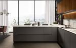 Modern Style Lacquer Kitchen Cabinets Customized With Wine Case