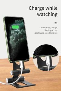 China 150mm 275deg Grey Double Shaft Simple Cell Phone Stand For Desk factory