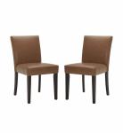 Solid Back Leather Dining Room Chairs Faux Leather Upholstered Side Chair