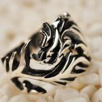 Mens 925 Sterling Silver Band Ring Retro Vintage Dragon Style Ring (XH036317)