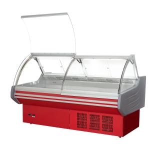 China Liftable Glass Door Deli Display Refrigerator / Red Or White Color Meat Display Chiller factory