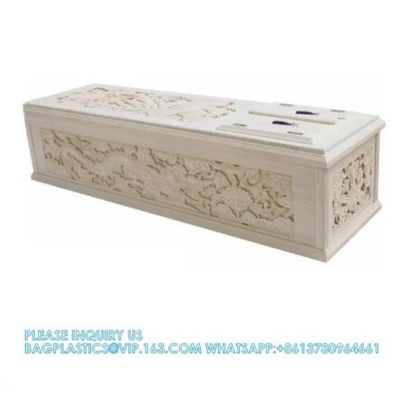 Japan Style Carving Funeral Coffin Solid Wood Coffin With Hand-Carving Good Quality Solid Wood Hand-caved Coffin