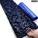 African Red Net Laces With Glitter Sequins Velvet Embroidery Fabric for Nigeria
