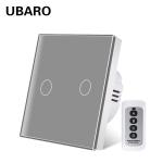 EU 86 Type Tempered Glass Panel Home Devices Wireless Remote Switch White 2