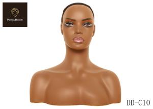 China Washable Pierceable Mannequin Head Shoulders With Meticulous Makeup factory