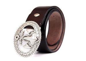 China Western Mens Casual Leather Belt Zinc Alloy Buckle Durable BRACHI factory