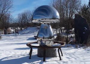 China Contemporary City Outdoor Metal Sculpture Polished Stainless Steel materials factory