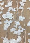 Ivroy Color French 3D Floral Lace Fabric , High End Wedding Lace Fabric By The