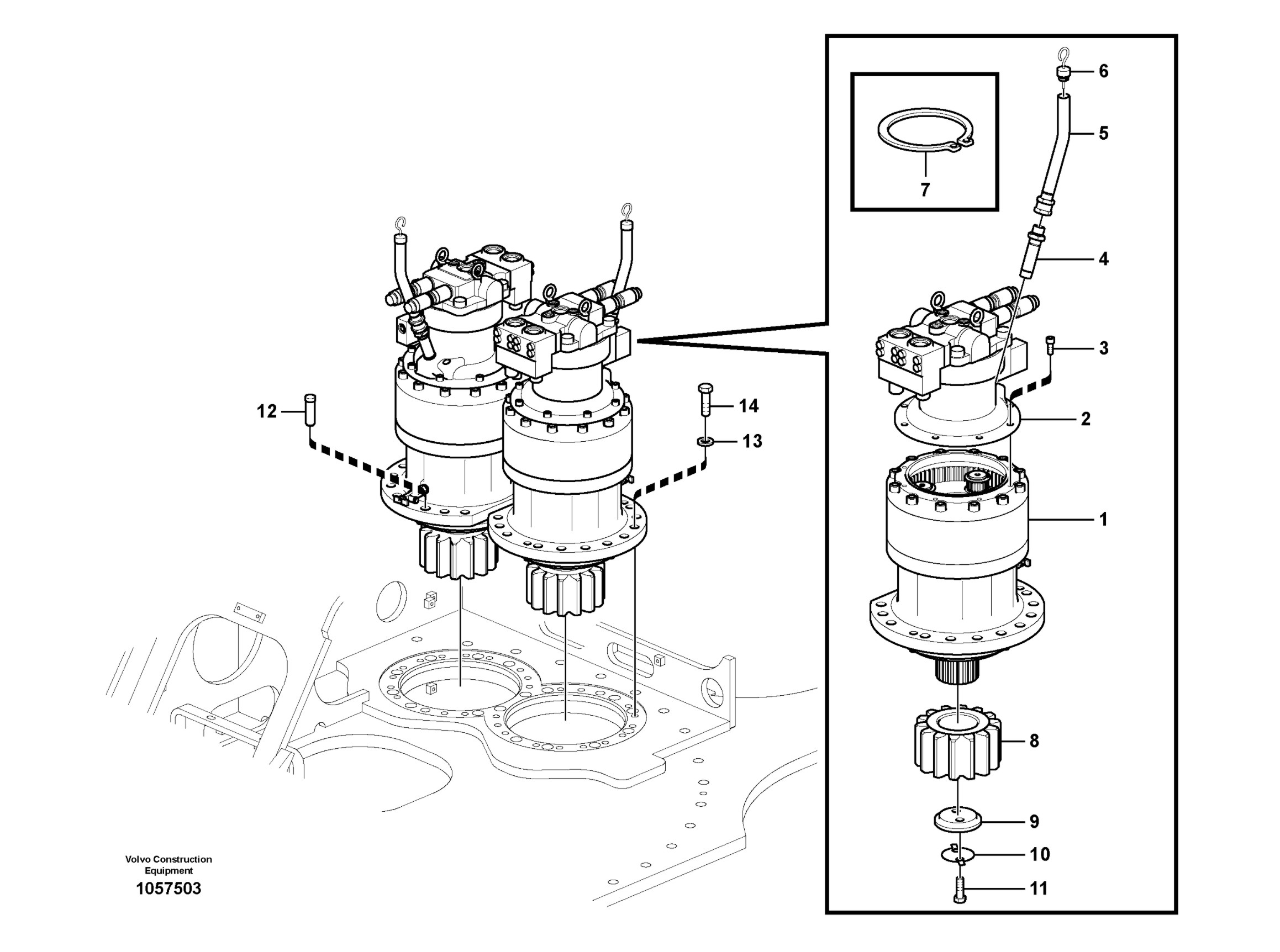 TGFQ EC480 Vol-vo Excavator Swing Drive Swing Hydraulic Motor