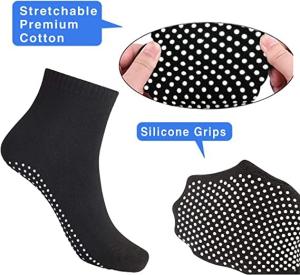 China Diabetic Adults Men Women 4 Pairs Unisex Grip Socks for Yoga Home Workout Barre Pilates Hospital Non Slip factory