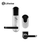 Silver Hotel Electronic Door Locks Zinc Alloy 6V Working Voltage 200 Cards Data