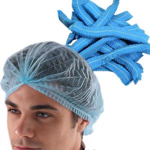 China 21&quot; Inches 12GSM Disposable Non Woven PP Clip Strip Bouffant Hairnet Mob Cap with Elastic 100PCS/Bag 1000PCS/Carton factory