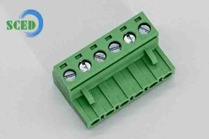 China Pitch 5.08mm Pluggable Terminal Block Brass Green M3 PA66 12-30 AWG factory