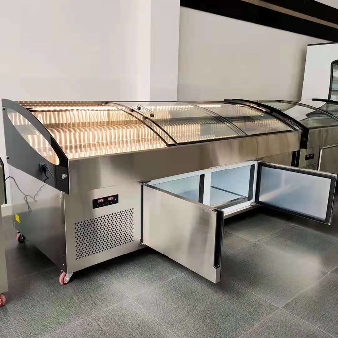 Ladder ice table seafood barbecue display commercial order fruit fishing preservation cabinet 6
