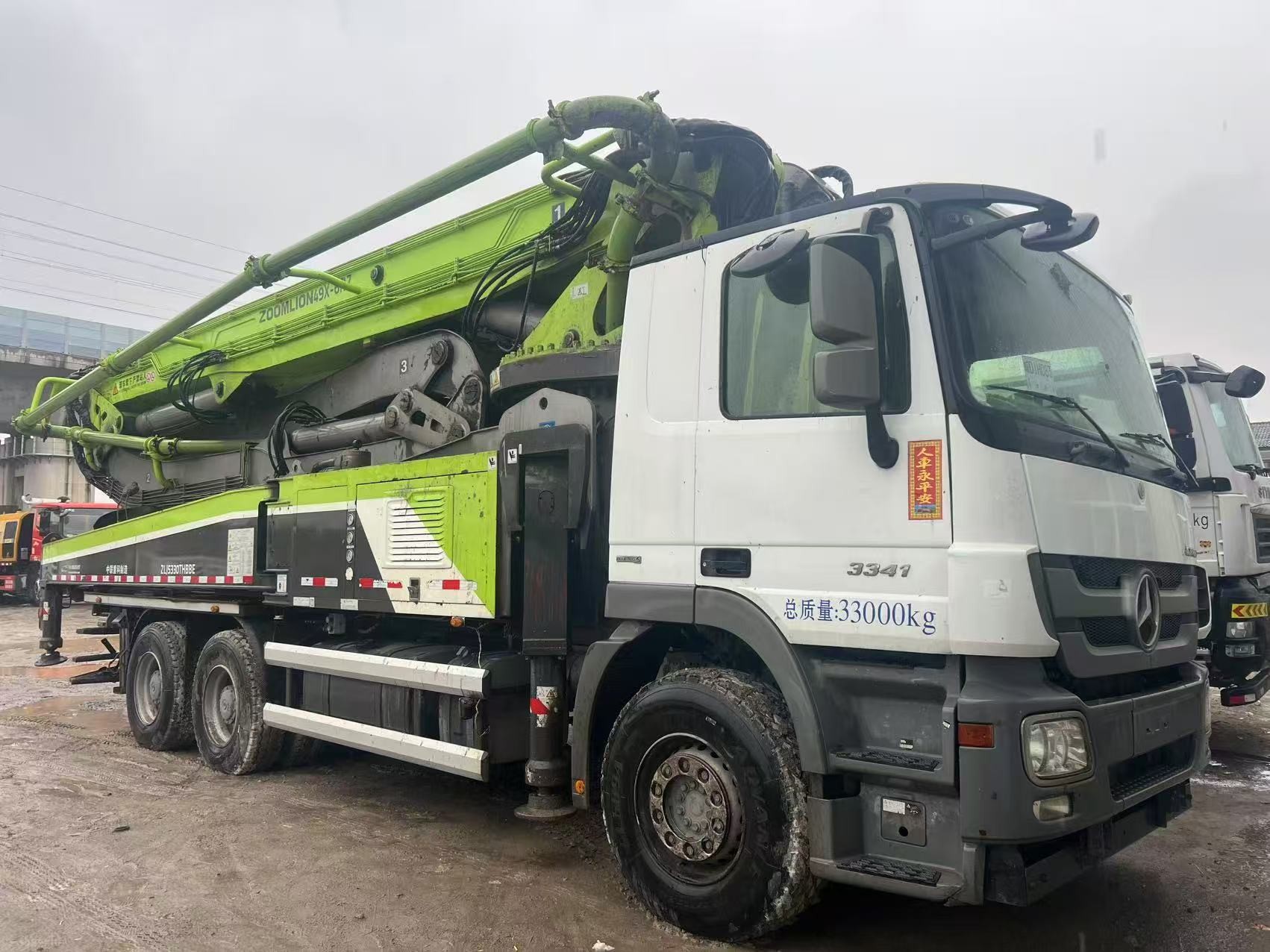 Used 2018 Mercedes-Benz Chassis 49m Concrete Pump Truck Semi-Dry Shotcrete Type Maximum Cloth Height 48.7M