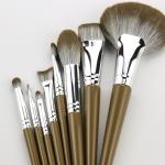 Grey Makeup Brush Set Of Eight Fine Synthetic Hair Cruelty Free
