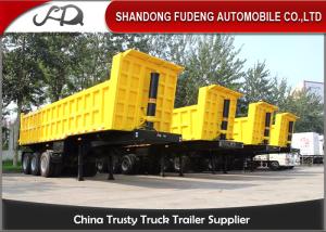 China 35 CBM 60 Ton End Dump Semi Trailer , Steel Mechanical Dump Trailer factory