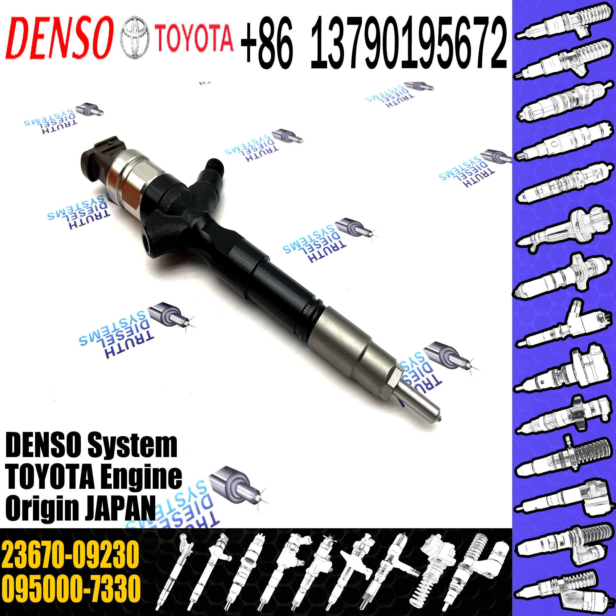 Assembly 095000-7310 095000-7320 095000-7330 for Toyota common rail injector 23670-09240 23670-0R130 23670-09230