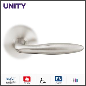 China Stainless Steel Fire Door Lever Handle EN1906 and EN1634 Satin Finish factory