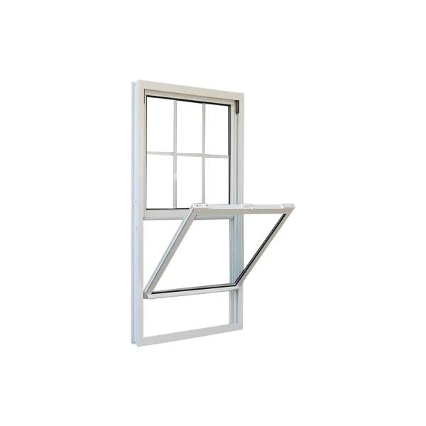 Waterproof Single Hung Vinyl Windows American Style UPVC Vertical Sliding