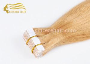 China Hot Sale 22 Inch Tape In Hair Extensions for sale, 55 CM Straight Blonde Color Tape In Remy Hair Extensions For Sale factory
