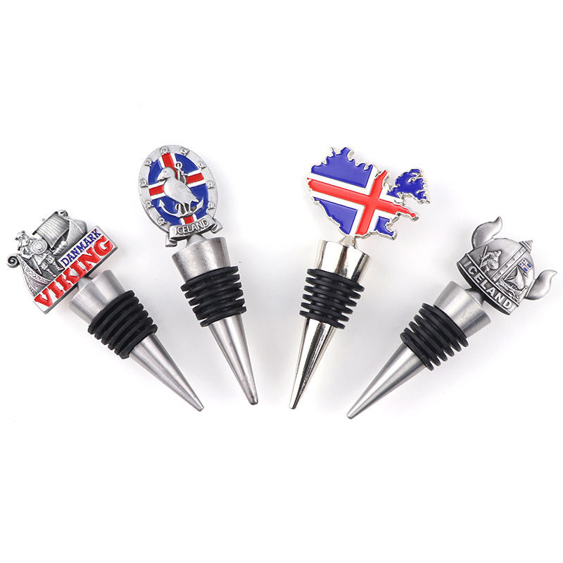 Custom Metal Wine Stoppers Silicone Rubber Christmas Wine Bottle Stopper