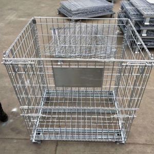 Customized Collapsible Foldable Stackable Wire Mesh Container Warehouse Storage