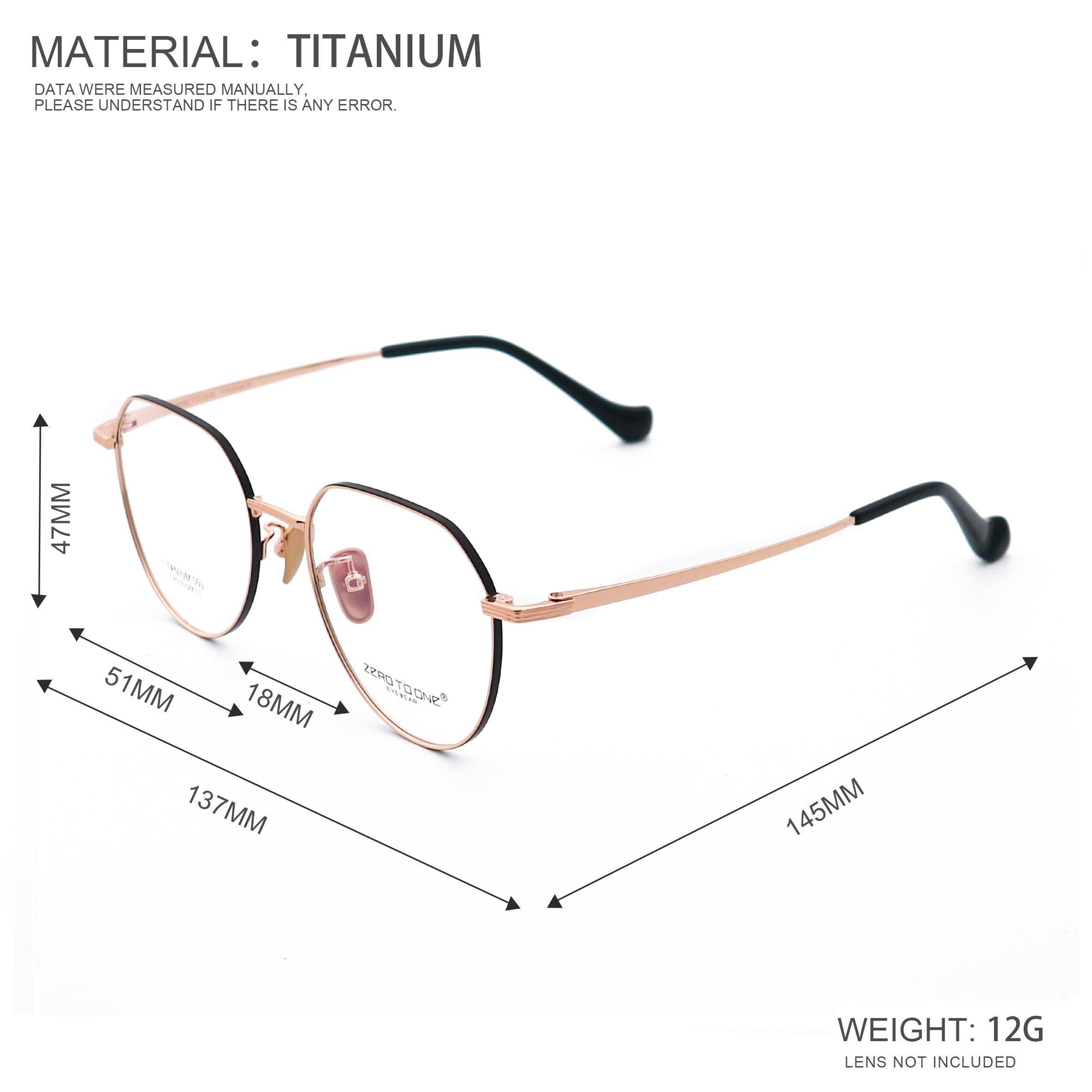 Temple Adjustable High Elastic Various Colors Beta Titanium Glasses