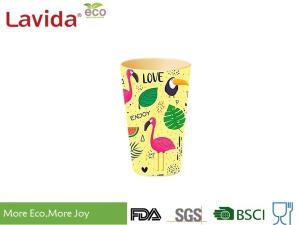 China BPA / Heavy Metals Free Bamboo Fiber Cup Decal Printing Glass Tumbler Mug 440ml factory