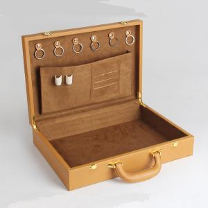 China Folding Leather Wooden Wine Box Luxury Unfinished 34.5X17X9Cm Size factory