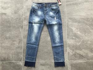China Fashionable Ladies Denim Jeans Size Customized Frayed Hem Denim Jeans TW82264 factory