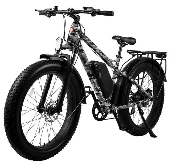 26 Inch Fat Tire Electric Mountain Bike Electric Hybrid Bike 60V 500W Long Range
