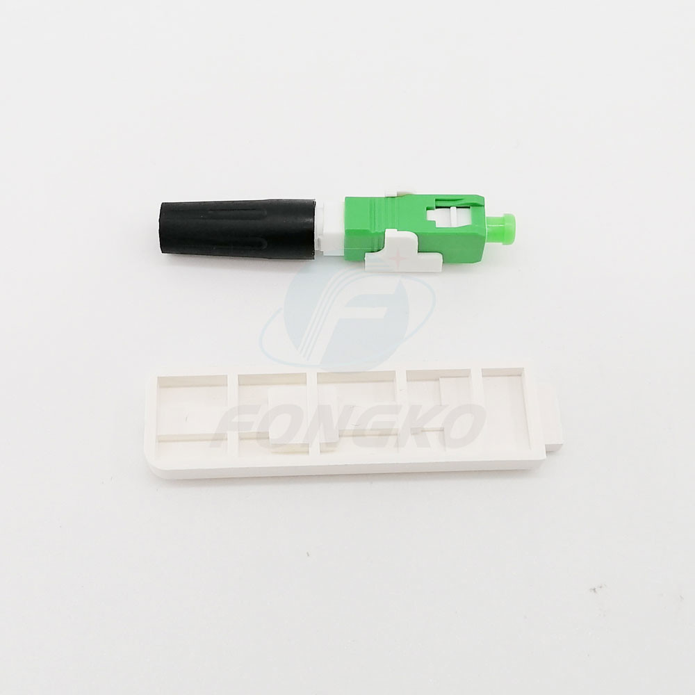 Fiber Optical Simplex SC APC Fast Connector Singlemode 0.9mm 50dB Return Loss